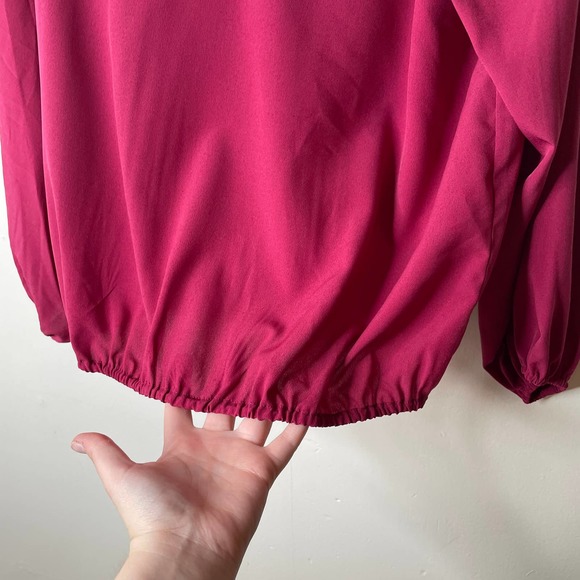 Universal Standard Balloon Sleeve Blouse in Anemone Pink Fuchsia Sz XS - 10 - 12 - Picture 3 of 9